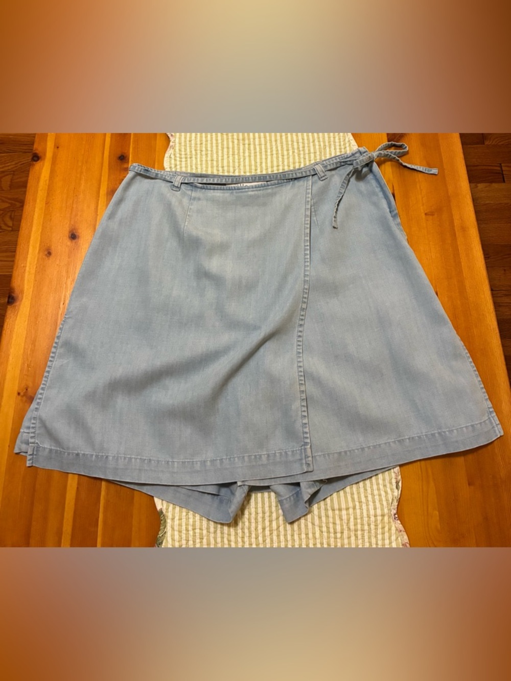 Villager, Liz Claiborne Light Blue Wrap A-Line Skort with Side Tie